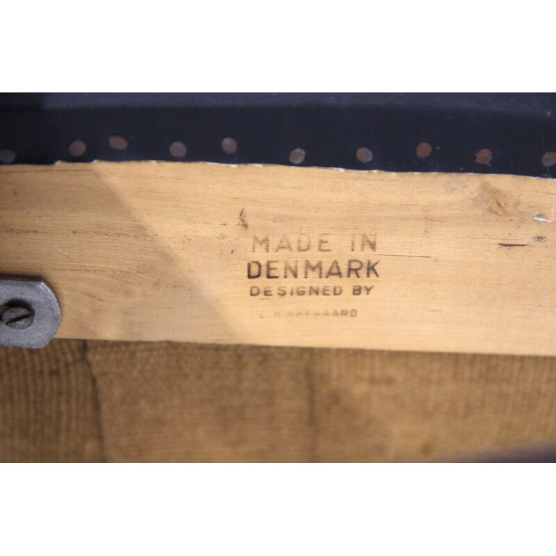 Vintage teak and leatherette armchair by Erik Kirkegaard, Sweden 1960