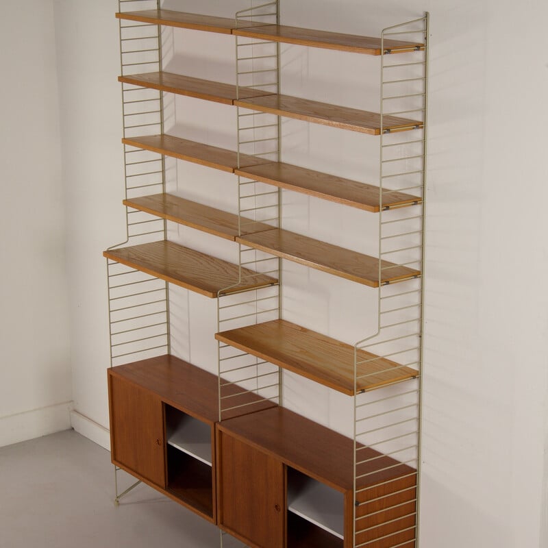 Vintage wall shelving system by Kajsa and Nils Strinning for String Design AB, 1960