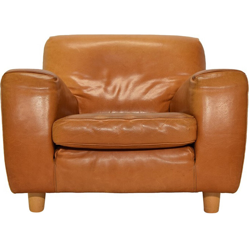 Fatboy Cognac leather easy chair from Molinari - 1980s