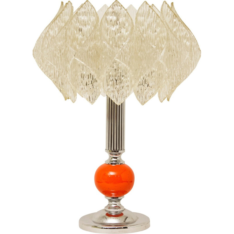 Lampada da tavolo in vetro tedesco vintage - 1960