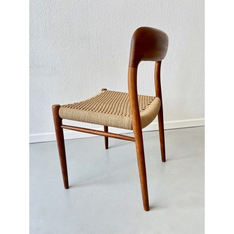 Set of 4 vintage chairs model 75 by Niels Moller, Denmark 1960
