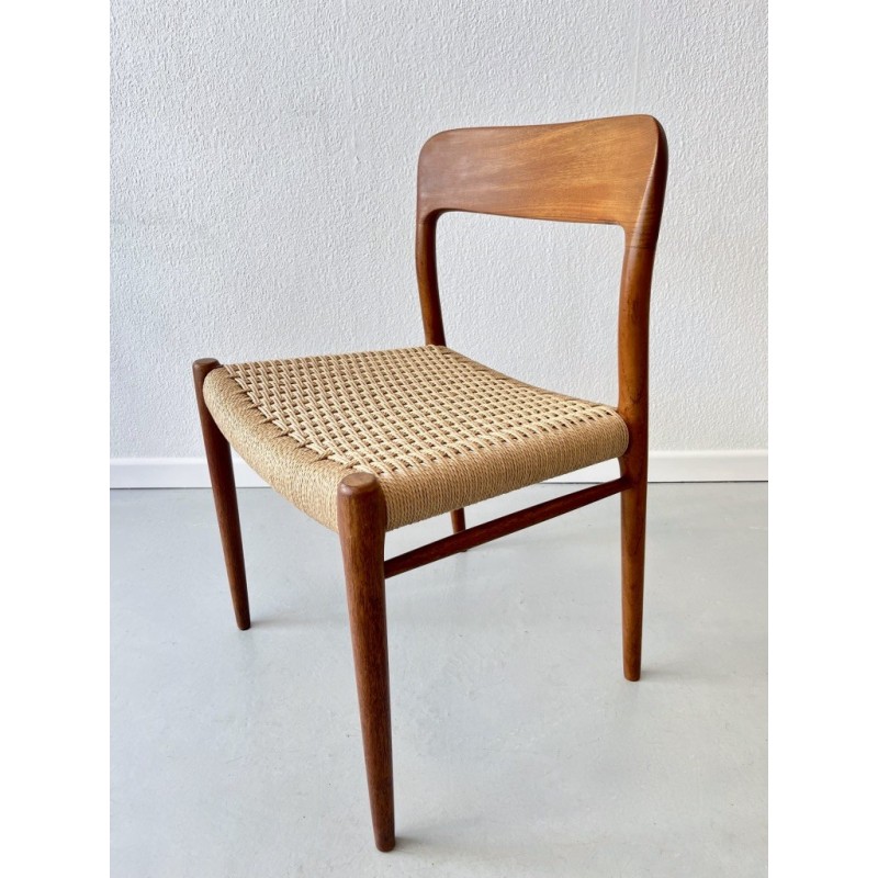 Ensemble de 4 chaises vintage modèle 75 par Niels Moller, Danemark 1960