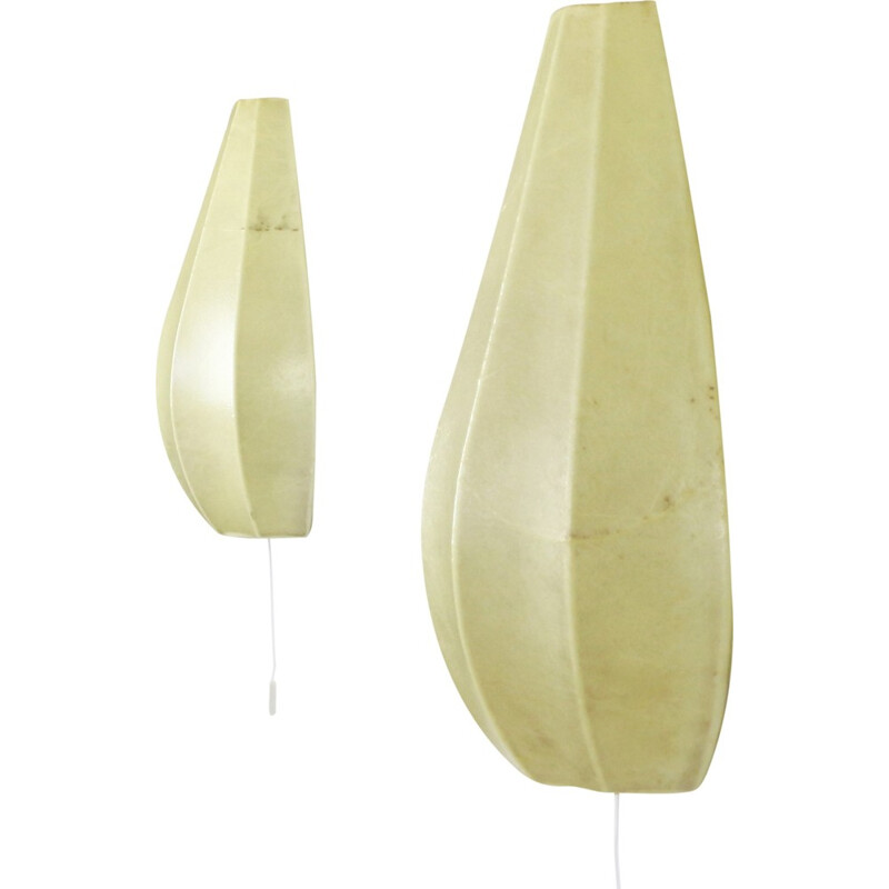 Set of two organic Cocoon wall lights - 1960s