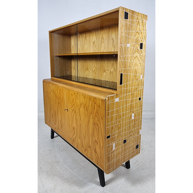 Vintage ashwood display cabinet, 1970