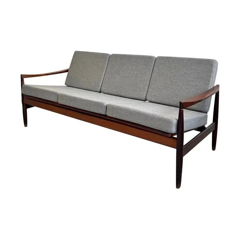 Vintage rosewood 3-seater sofa by Kai Kristiansen for Skive Mobelfabrik, Denmark 1950