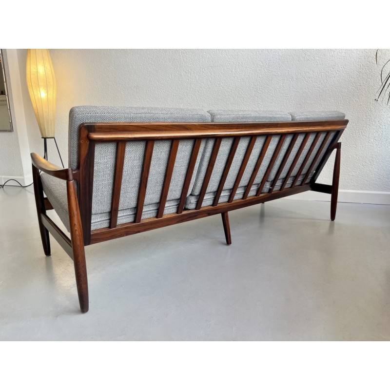 Vintage rosewood 3-seater sofa by Kai Kristiansen for Skive Mobelfabrik, Denmark 1950