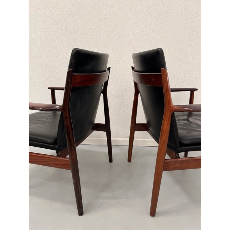 Pair of vintage rosewood armchairs by Arne Vodder for Sibast, Denmark 1950