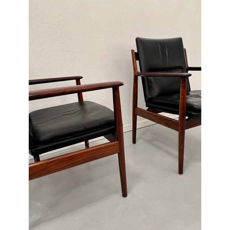 Pair of vintage rosewood armchairs by Arne Vodder for Sibast, Denmark 1950