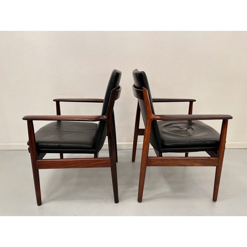 Pair of vintage rosewood armchairs by Arne Vodder for Sibast, Denmark 1950