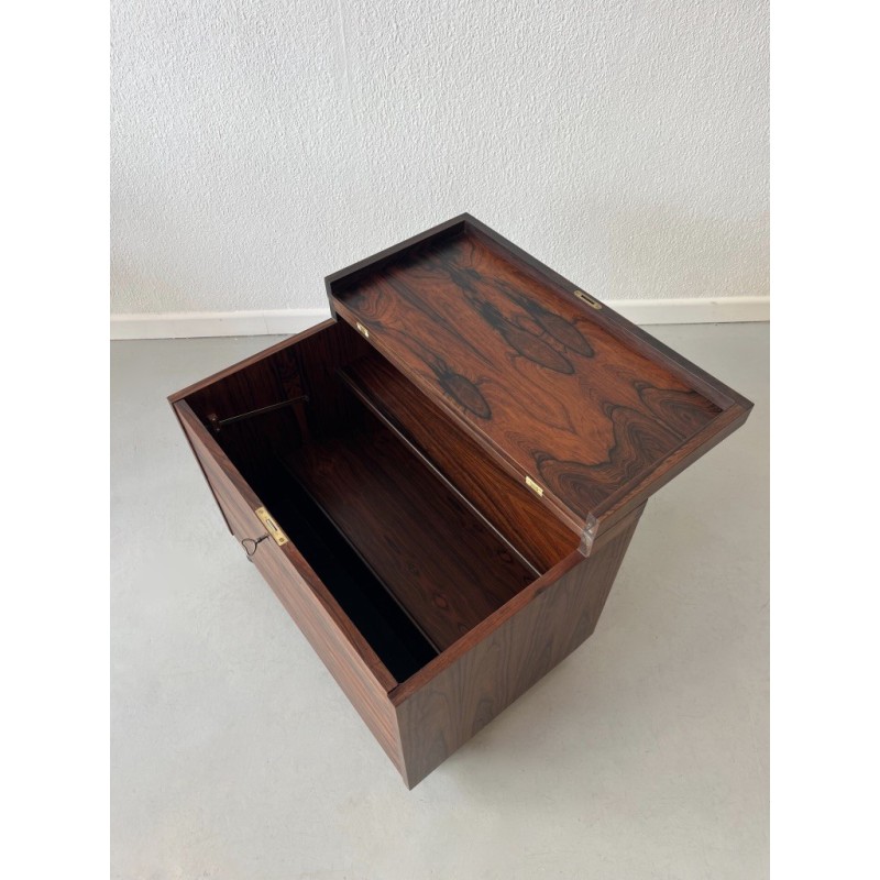 Vintage rosewood cube bar by Rolf Hesland for Bruskbo, Norway 1960