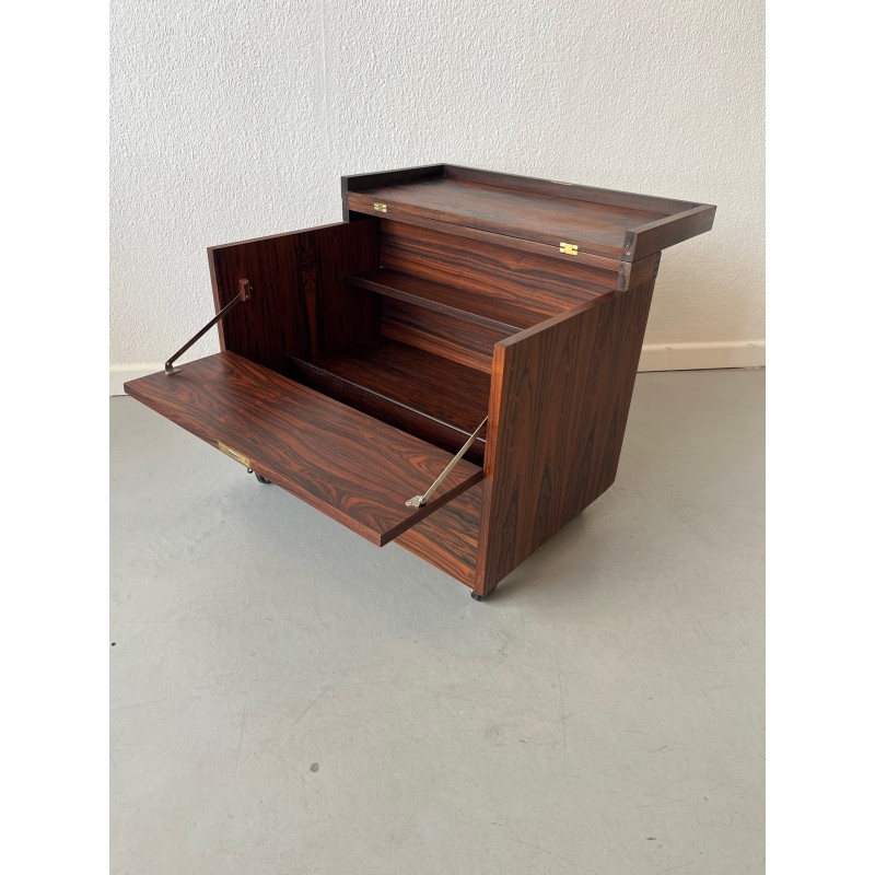 Vintage rosewood cube bar by Rolf Hesland for Bruskbo, Norway 1960