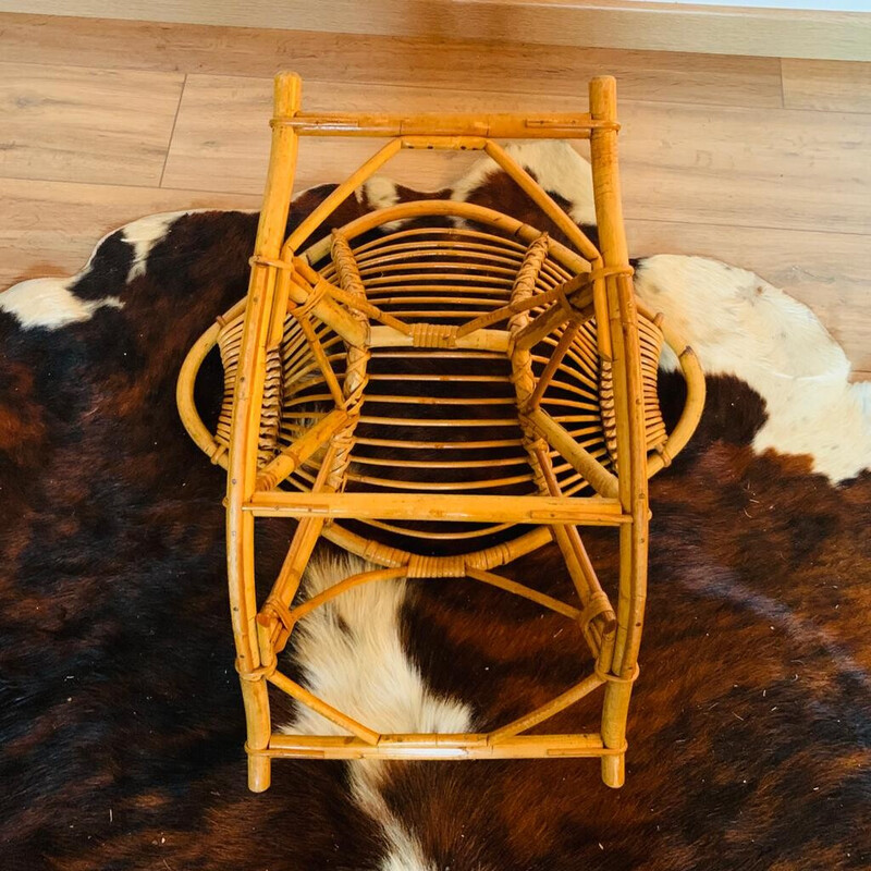 Vintage rattan rocking chair for children