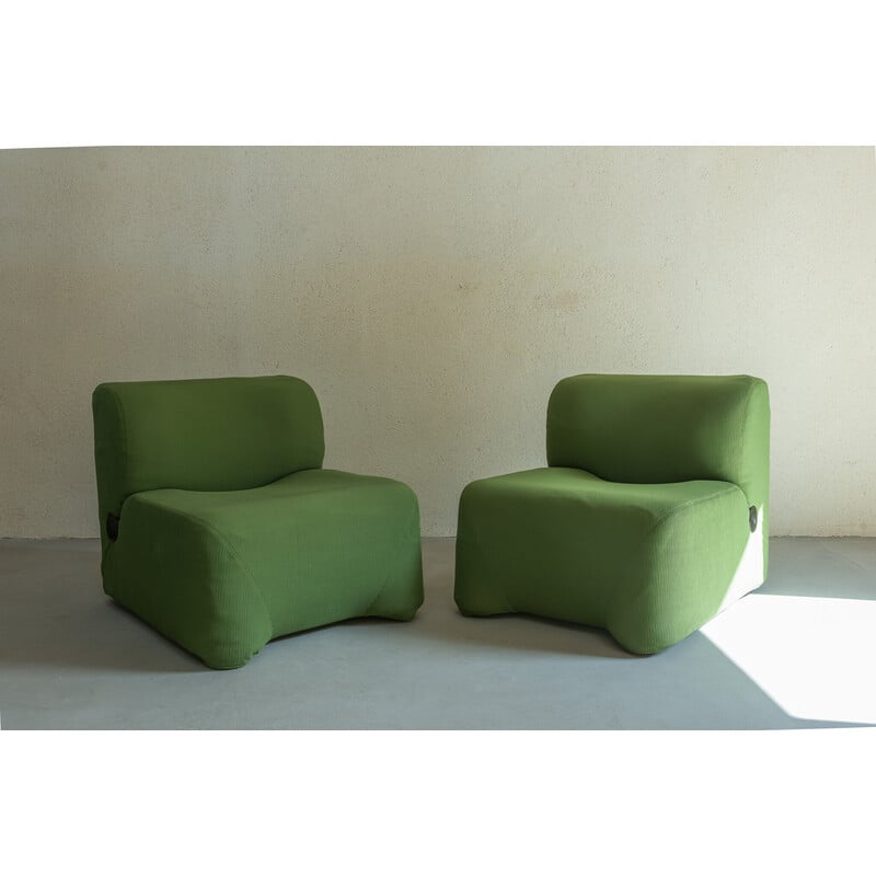 Pair of vintage "Bubble" armchairs by Carlo Bartoli, 1966