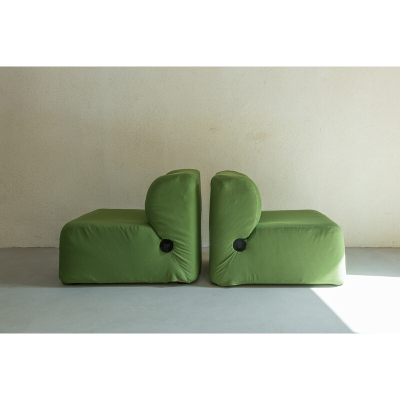 Pair of vintage "Bubble" armchairs by Carlo Bartoli, 1966