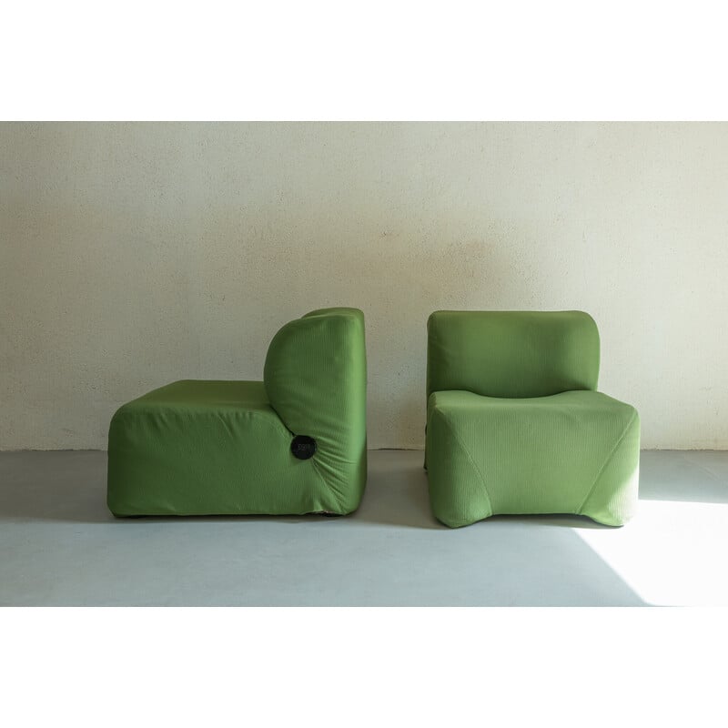 Pair of vintage "Bubble" armchairs by Carlo Bartoli, 1966