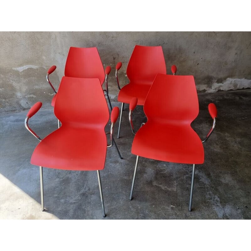 Ensemble de 4 chaises vintage maui par Magistretti pour Kartell