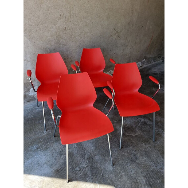 Ensemble de 4 chaises vintage maui par Magistretti pour Kartell