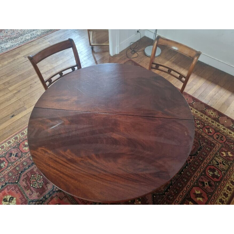 Vintage dining set in mahogany and fabric