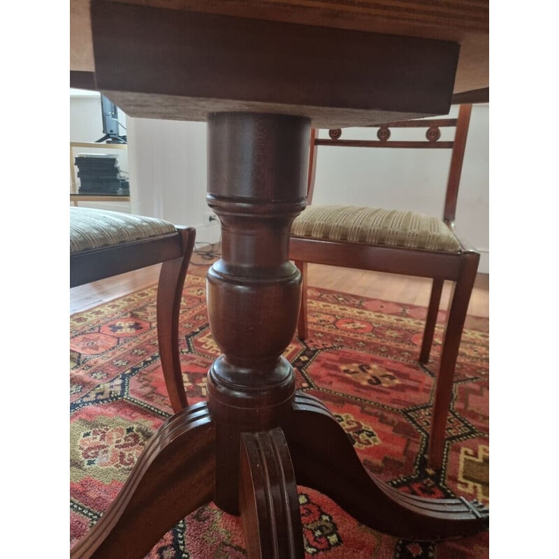 Vintage dining set in mahogany and fabric