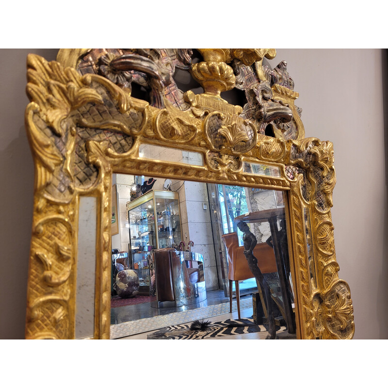 Specchio da parete vintage Luigi XV con cornice in legno