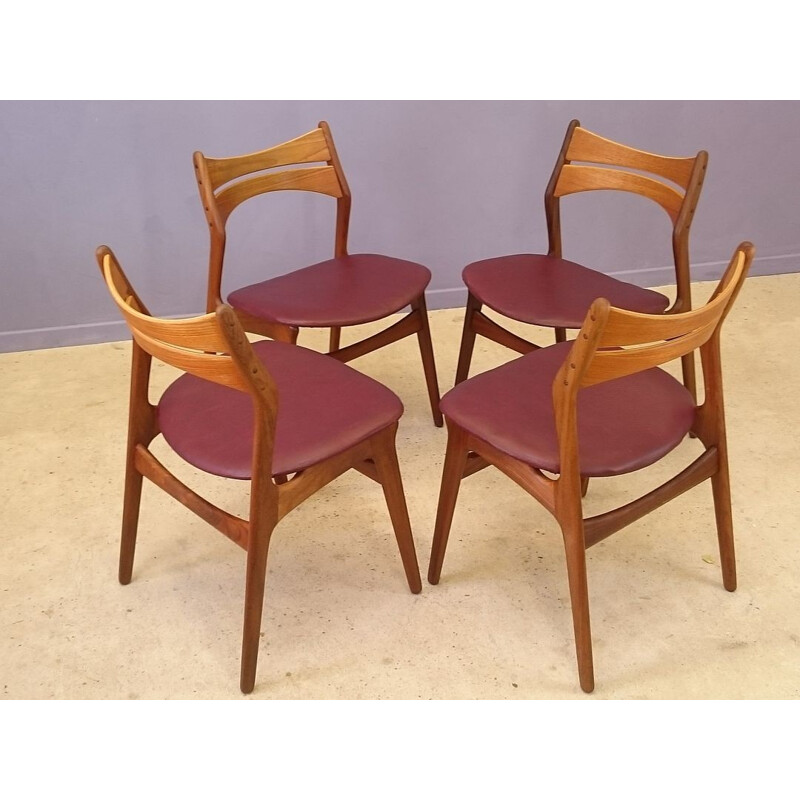 Set of 4 chairs model 3140 by Erik Buck for Christensen - 1960s