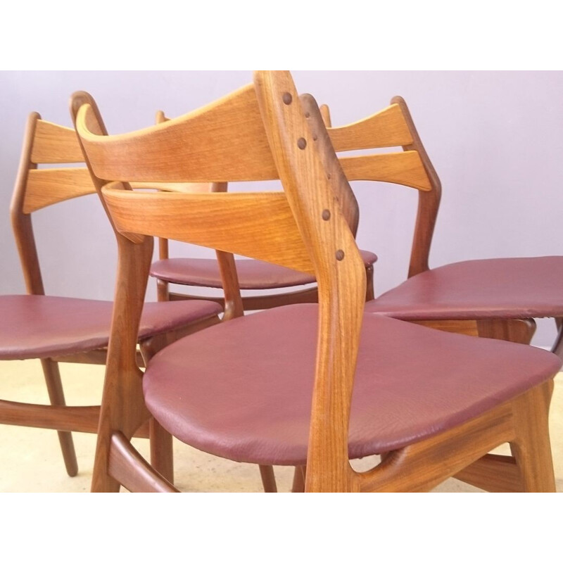Set of 4 chairs model 3140 by Erik Buck for Christensen - 1960s