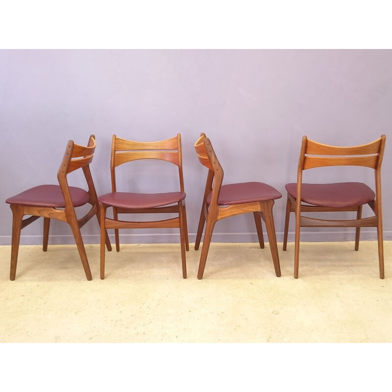 Set of 4 chairs model 3140 by Erik Buck for Christensen - 1960s