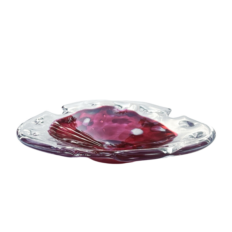Vintage ashtray in organic glass, Italy 1970