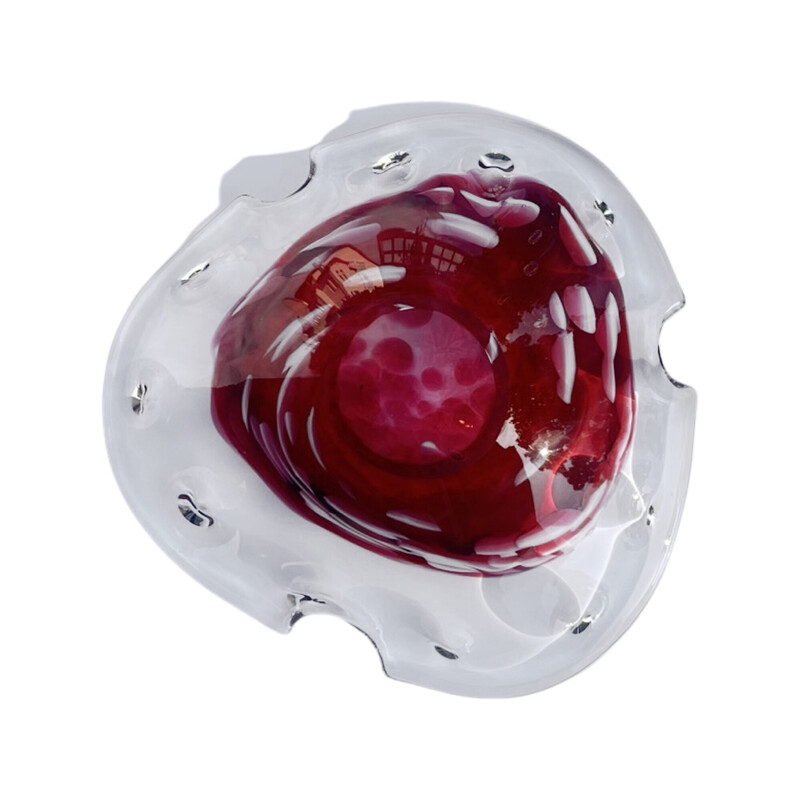 Vintage ashtray in organic glass, Italy 1970