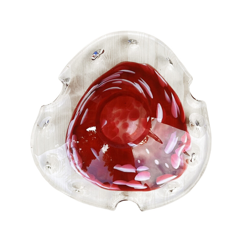 Vintage ashtray in organic glass, Italy 1970