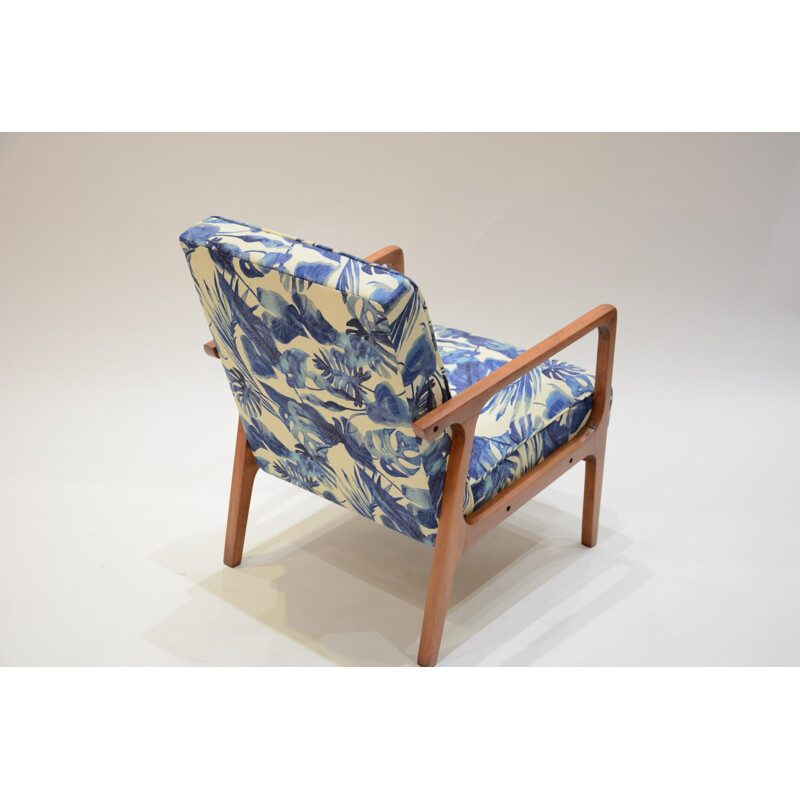 Armchair in blue fabric produced by Kadr - 1960s