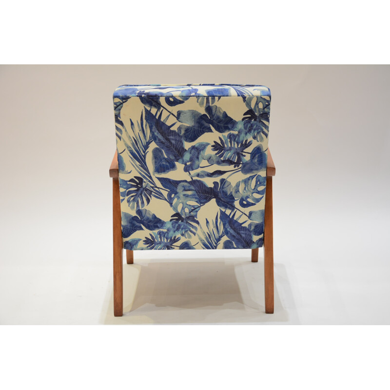 Armchair in blue fabric produced by Kadr - 1960s