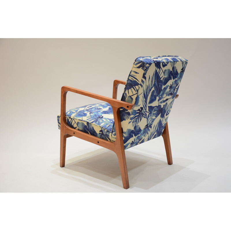 Armchair in blue fabric produced by Kadr - 1960s