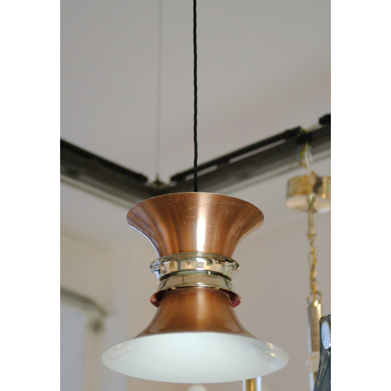 Danish copper pendant light - 1960s