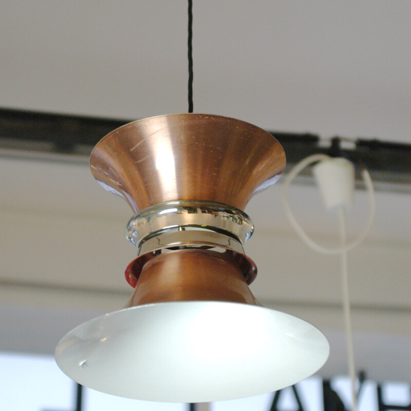 Danish copper pendant light - 1960s