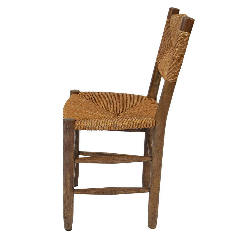 Conjunto de 6 cadeiras Bauche vintage de Charlotte Perriand, França 1950