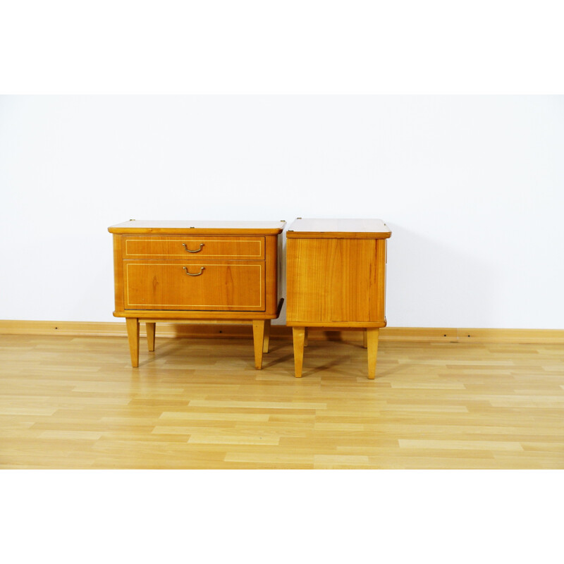 Pair of small cherrywood nightstands - 1960s