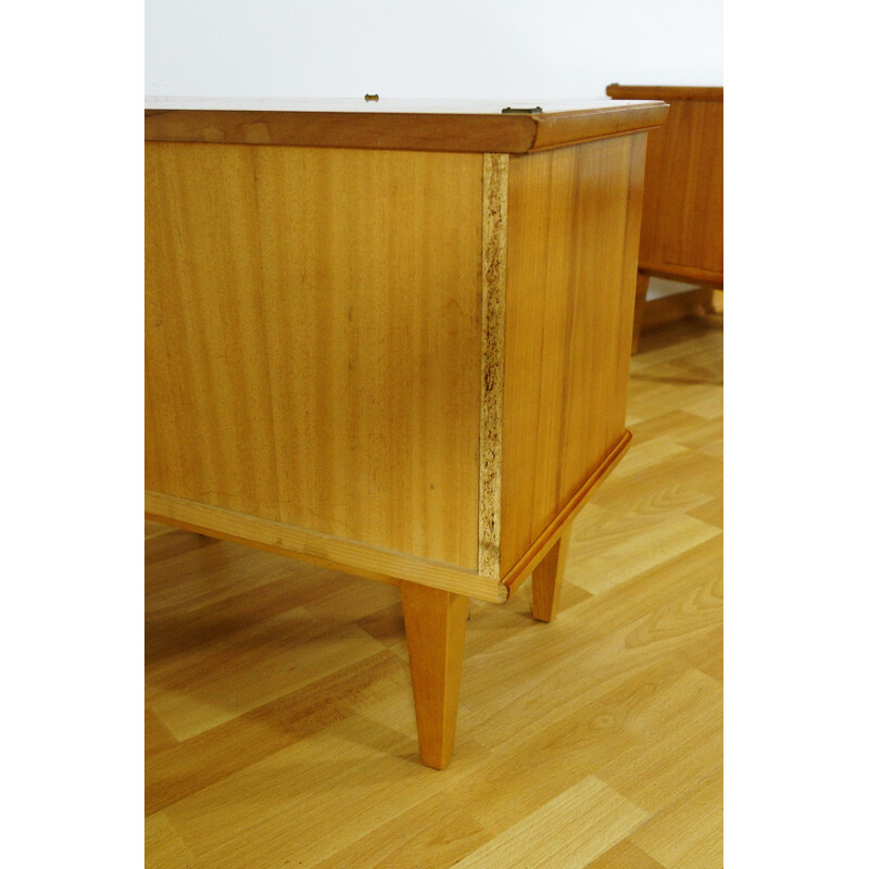 Pair of small cherrywood nightstands - 1960s