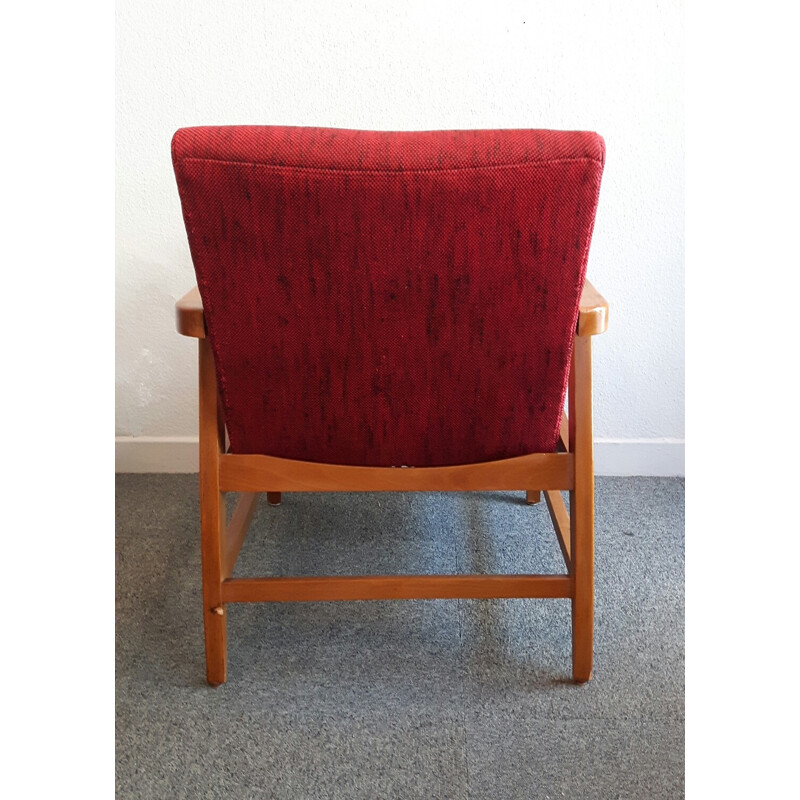 Mid-century red Free-span armchair - 1950s