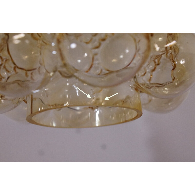 Bubble glass pendant lamp by Helena Tynell for Glashütte Limburg - 1960s