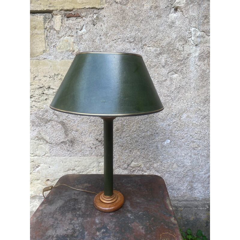 Vintage lamp in green imitation leather, 1970