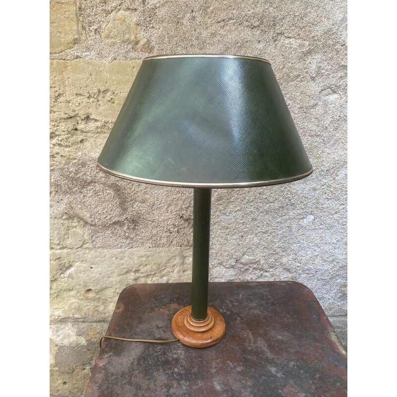 Lampe vintage en simili cuir vert, 1970