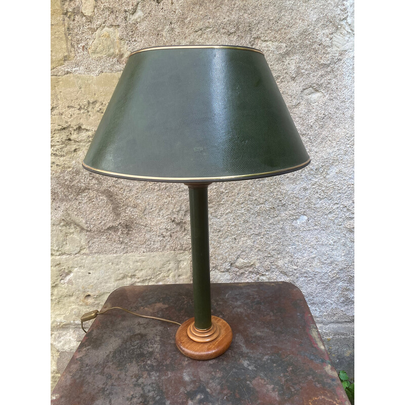 Vintage lamp in green imitation leather, 1970
