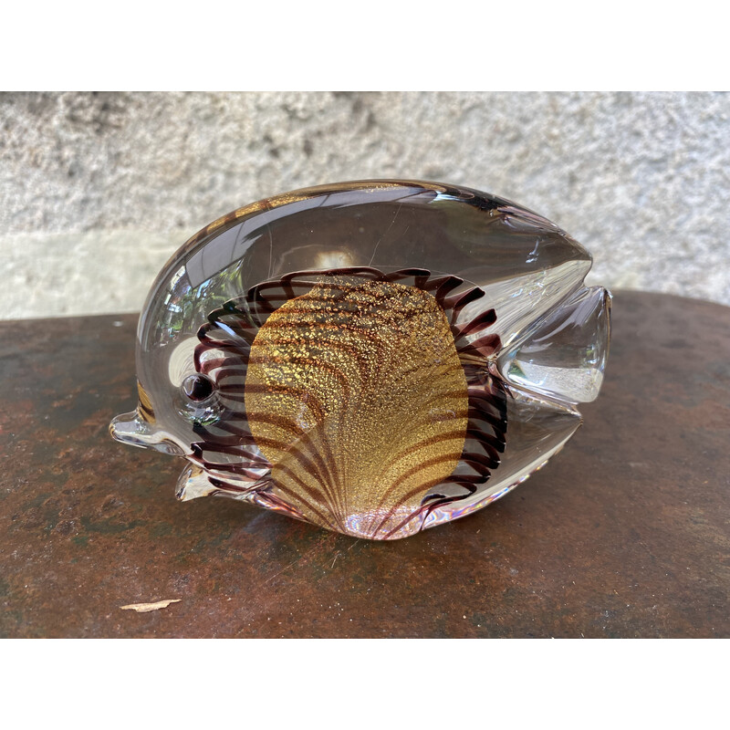 Presse papier poisson vintage en verre de murano