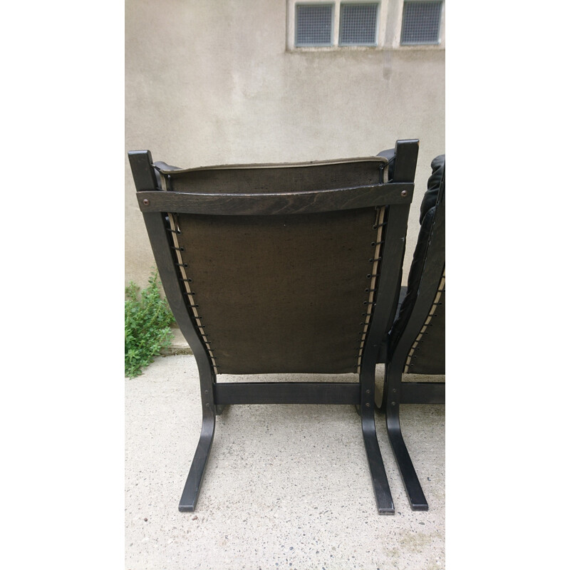 Paire de fauteuils en cuir Siesta Ingmar Relling pour Westnofa - 1970