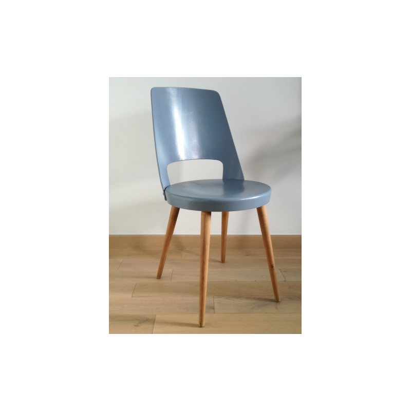 Set of 4 Baumann Mondor grey mouse chairs - 1950s