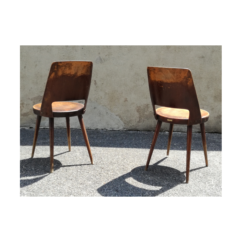 Duo of bistro Baumann Mondor chairs - 1950s