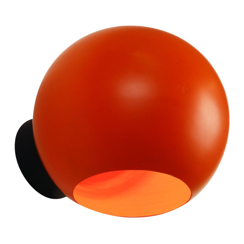 Orange space age globe wall light - 1970s