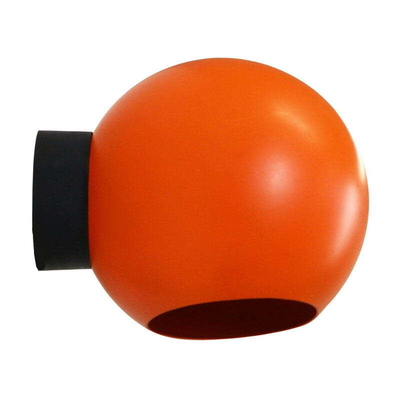 Orange space age globe wall light - 1970s