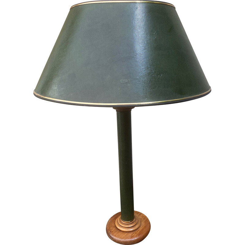 Lampe vintage en simili cuir vert, 1970
